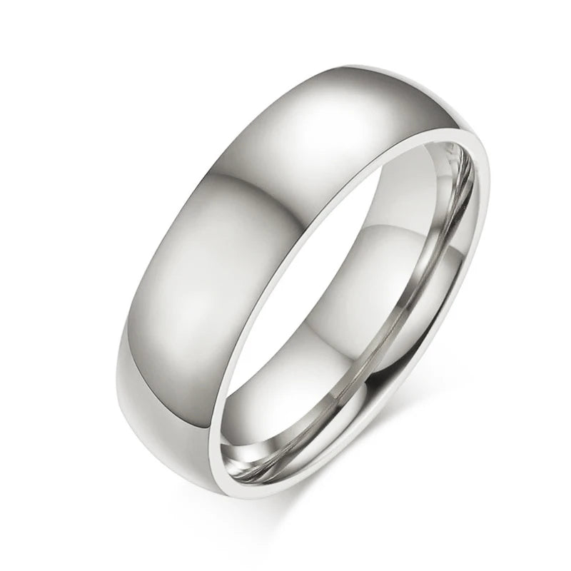 Aliança de casamento (Prata 6mm) Aço inoxidável