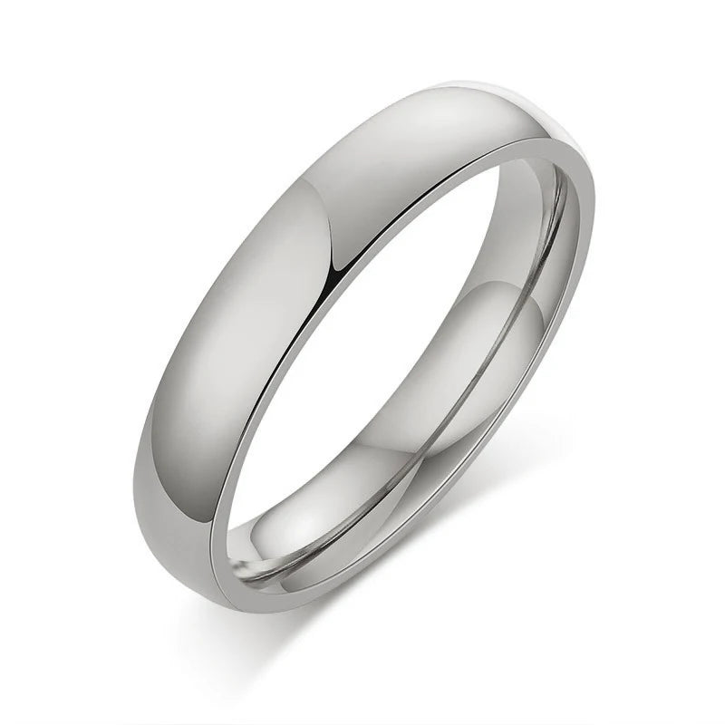 Aliança de casamento (Prata 4mm) Aço inoxidável