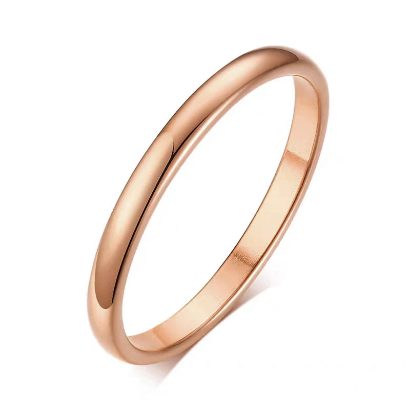Aliança de casamento (Rosa 2mm) Aço inoxidável