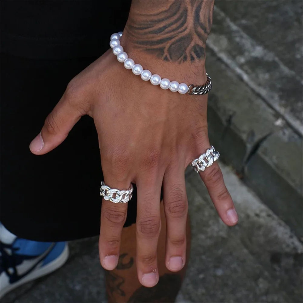 Pulseira Pérolas Aço inoxidável