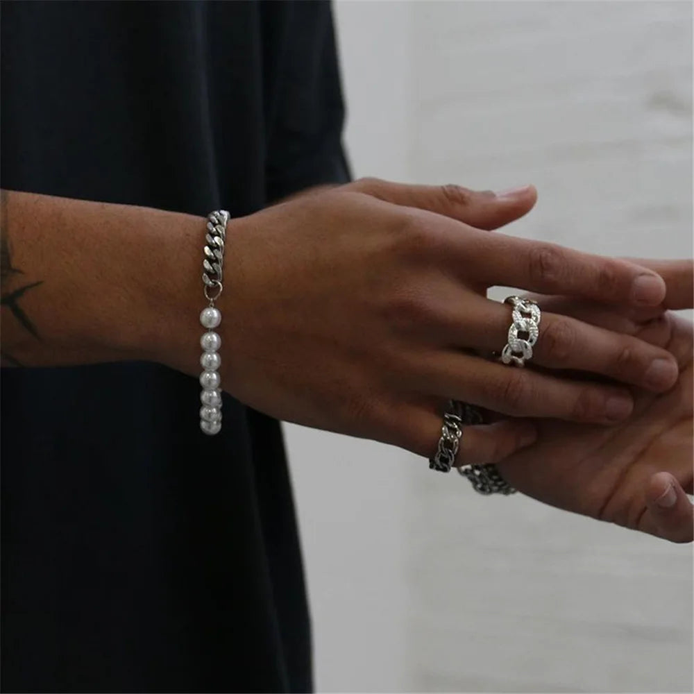 Pulseira Pérolas Aço inoxidável