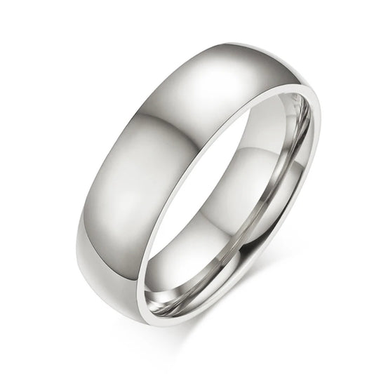 Aliança de casamento (Prata 6mm) Aço inoxidável