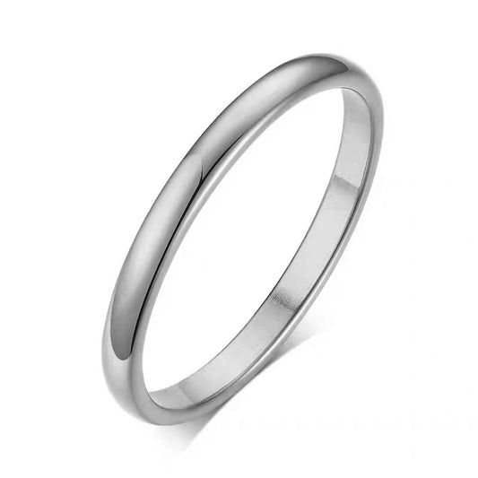 Aliança de casamento (Prata 2mm) Aço inoxidável