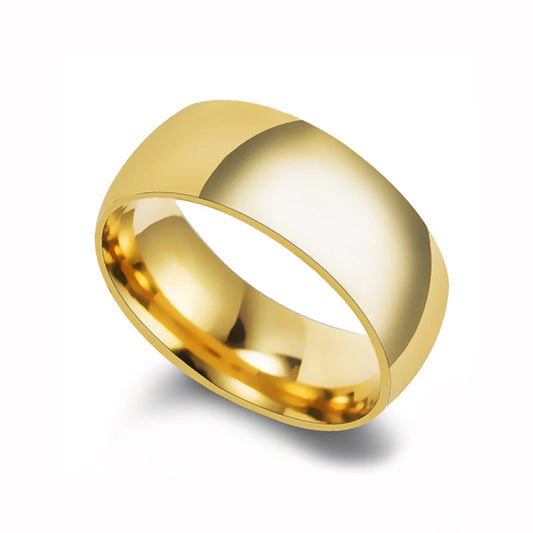Aliança de casamento (Dourado 8mm) Aço inoxidável
