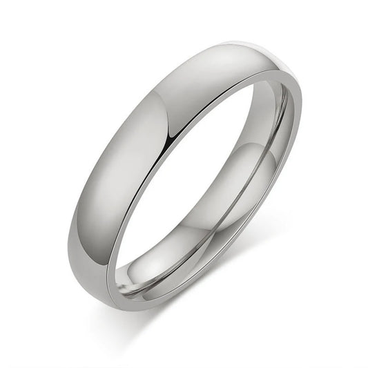 Aliança de casamento (Prata 4mm) Aço inoxidável
