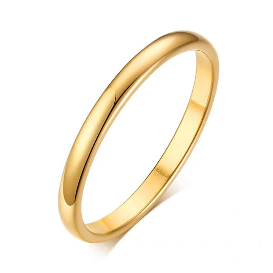 Aliança de casamento (Dourado 2mm) Aço inoxidável