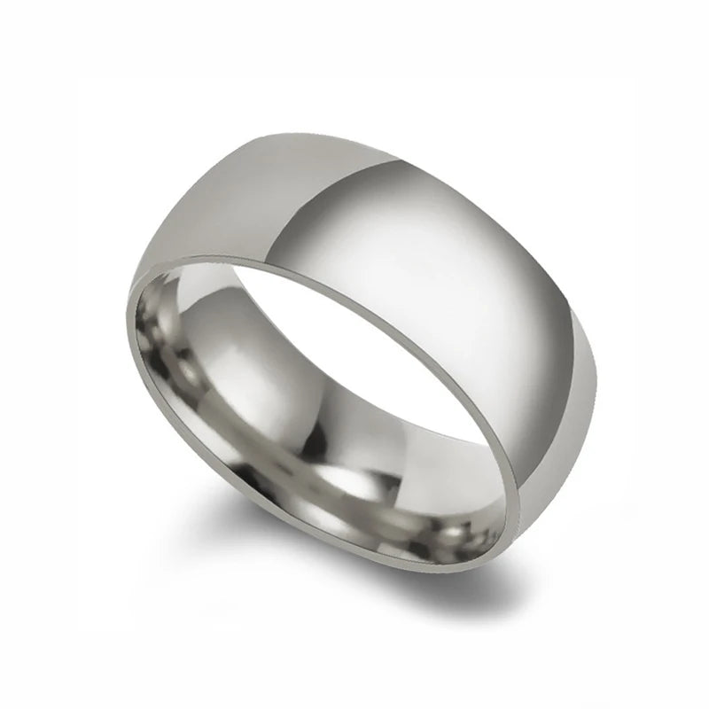 Aliança de casamento (Prata 8mm) Aço inoxidável