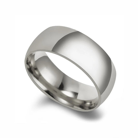 Aliança de casamento (Prata 8mm) Aço inoxidável