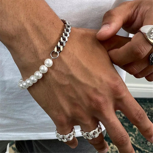 Pulseira Pérolas Aço inoxidável