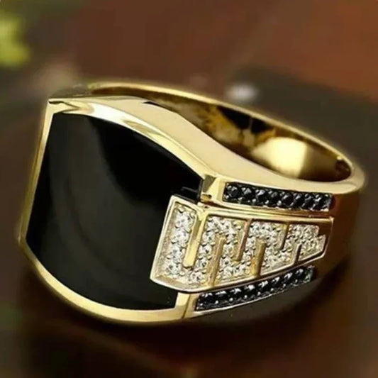 Anel Ônix (Dourado)